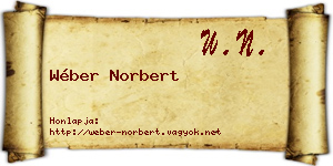 Wéber Norbert névjegykártya